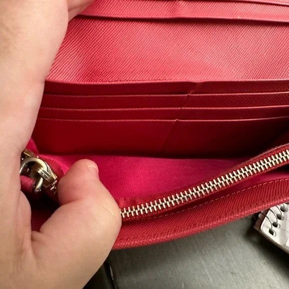 Prada Pink Saffiano Bow Continental Wallet - Picture 10 of 13